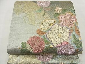 平和屋野田店■佐賀錦　六通柄袋帯　辻が花　ふくれ織　金糸　逸品　BAAC6563ea