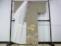 平和屋-こころ店■豪華色留袖　刺繍　舞扇花文　金彩　松坂屋扱い　正絹　逸品　AAAD9922Atn_画像2