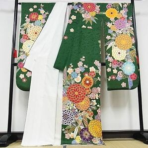 平和屋-こころ店■Wedding・Box 振袖 駒刺繍 草花文 正絹 逸品 AAAD3964Bzgの画像2