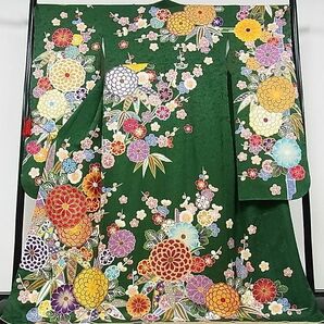 平和屋-こころ店■Wedding・Box 振袖 駒刺繍 草花文 正絹 逸品 AAAD3964Bzgの画像1