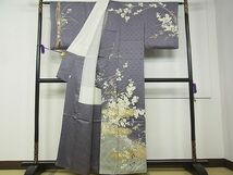 平和屋1■創業460年・千總　訪問着　駒刺繍　草花文　金彩　そごう扱い　逸品　CAAC1074vf_画像2