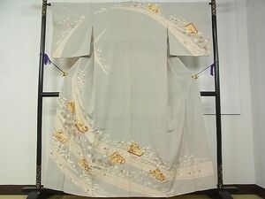 平和屋1■銀座きしや　訪問着　駒刺繍　色紙重ね草花文　金彩　逸品　CAAC1075vf