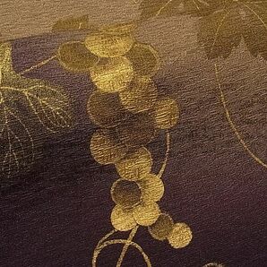 平和屋1■豪華色留袖 葡萄蔦の葉文 暈し染め 金彩 逸品 CAAA1726ycの画像7