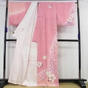 平和屋2■訪問着 舞桜 暈し染め 金彩 京都きもの友禅扱い 逸品 DAAB9376eeeの画像2