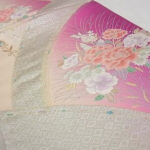 平和屋2◎六通柄袋帯 唐織 吉祥草花文 金銀糸 逸品 DAAA1544duの画像2