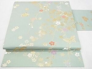 平和屋2◎九寸名古屋帯　花蝶文　金糸　逸品　DAAA2269mz