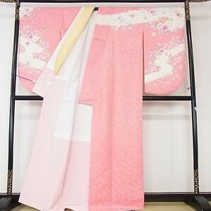 平和屋2■小振袖 二尺袖 舞桜地紋 舞花文 洗える着物 逸品 DAAB7825psの画像2