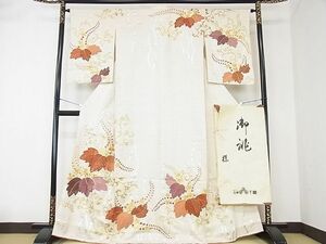 平和屋2■創業460年・千總　訪問着　駒刺繍　桐唐草文　金銀彩　たとう紙付き　逸品　DAAB7848ps