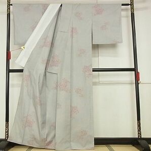 平和屋-こころ店■本場大島紬 単衣 白大島 9マルキ 舞花文 正絹 逸品 AAAD2768Ackの画像3