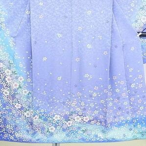 平和屋2■豪華振袖 駒刺繍 舞桜 暈し染め 金彩 金通し地 逸品 DAAB5874wbの画像4