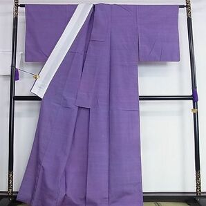 平和屋2■上質な紬 色無地 単衣 本紫色 逸品 DAAB4692icの画像3