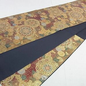 平和屋2■六通柄袋帯 蒔絵菊華紋 彫金 金銀糸 逸品 DAAB4793icの画像7