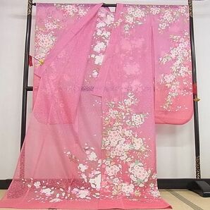 平和屋-こころ店■極上 お引きずり・お引き摺り・引き振袖 総レース 桜模様 逸品 KAAA0483kk4の画像2