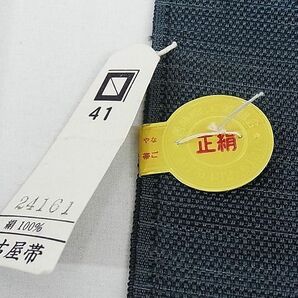 平和屋-こころ店■西陣 丸福織物謹製 名古屋帯 反物 花唐草文 正絹 逸品 未使用 AAAC5986Boaの画像6