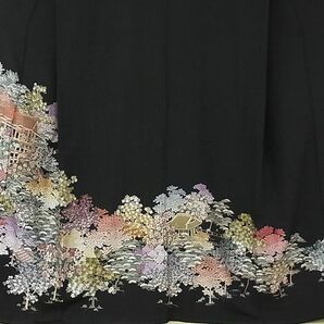 平和屋2■豪華黒留袖 呉縣刺繍 総刺繍 風景花文 金糸 逸品 DAAB7886psの画像4