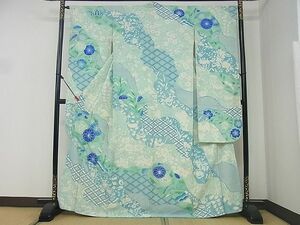 平和屋2■豪華振袖　駒刺繍　草花文　銀彩　逸品　DAAA1649du