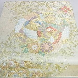 平和屋2■六通柄袋帯 唐織 天平双鳥華文 金銀糸 逸品 DAAB4802icの画像1