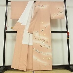 平和屋-こころ店■訪問着 舞花文 暈し染め 金彩 着丈159cm 裄丈63.5cm 正絹 逸品 AAAD0302Bzgの画像2