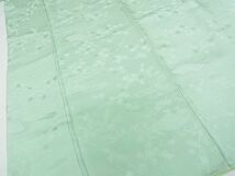 平和屋川間店■上質な色無地　流水枝葉地紋　裏葉柳色　逸品　mz1638_画像4