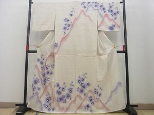 平和屋川間店■名門　藤娘きぬたや・総絞り　訪問着　遠山草花文　逸品　n-sg0781