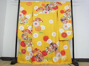 平和屋-こころ店■豪華振袖　駒刺繍　松竹梅吉祥文　金彩　正絹　逸品　AAAD0662Bnp