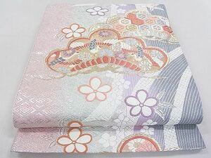 平和屋2■六通柄袋帯　唐織　飛鶴花松文　金銀糸　逸品　DAAA8684fe