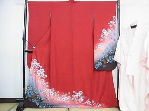 平和屋2■豪華振袖・長襦袢(袷)セット　舞桜　暈し染め　金彩　逸品　DAAC1176wb