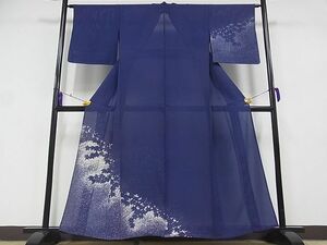 平和屋川間店■夏物　訪問着　絽　楓文　たたき染め　着丈156.5cm　裄丈63.5cm　正絹　逸品　B-wt7737