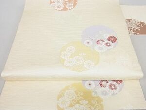 平和屋2■九寸名古屋帯　雪輪花文　ほてい屋扱い　逸品　未使用　DAAB8023ps