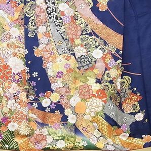 平和屋2■豪華振袖 駒刺繍 舞桜 鬘帯雪輪花手毬 暈し染め 金彩 逸品 DAAB8067psの画像4