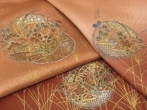 平和屋-こころ店■訪問着　中国三大刺繍　汕頭刺繍　スワトウ刺繍　花丸文　暈し染　金彩　正絹　逸品　AAAD6853Bwt