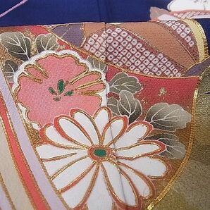 平和屋-こころ店■豪華振袖 駒刺繍 糸巻き花文 暈し染め 金彩 正絹 逸品 AAAE4307Bnpの画像6