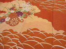 平和屋川間店■豪華振袖　駒刺繍　花車文　金彩　逸品　ut3461_画像7