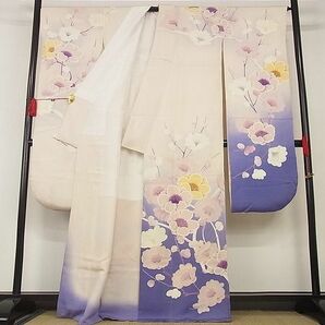 平和屋-こころ店■豪華振袖 枝花文 暈し染め 正絹 逸品 AAAD0924cyの画像3