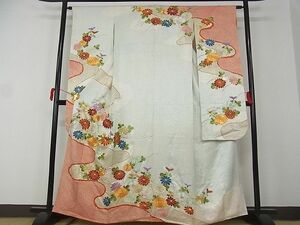 平和屋-こころ店■豪華振袖　駒刺繍　絞り　流水花文　金彩　正絹　逸品　AAAD6893Bwt