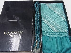 平和屋2■和装小物　帯締め・帯揚げセット　LANVIN　総絞り　斜線文　丸組　チェーン　逸品　DAAB6719zzz