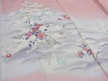 平和屋川間店■訪問着　刺繍　立波鴛鴦枝花文　暈し染め　逸品　fb4944_画像4