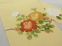 平和屋-こころ店◎塩瀬　九寸名古屋帯　ろうけつ染め　枝花文　金彩　正絹　逸品　AAAD6540Bsw_画像2