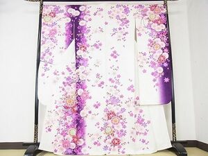 平和屋2■豪華振袖　刺繍　舞桜　花手毬　暈し染め　金糸　逸品　DAAB8134ps