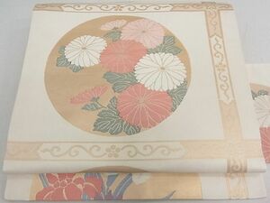 平和屋川間店■九寸名古屋帯　天井花文　金糸　逸品　ab3415