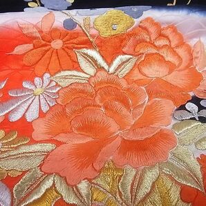 平和屋-こころ店■お引きずり・お引き摺り・引き振袖 刺繍 花車文 暈し染め 金糸 正絹 逸品 AAAE4334Bnpの画像6