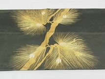 平和屋-こころ店■太鼓柄袋帯　螺鈿　松　金彩　正絹　逸品　AAAD1910Aog_画像4