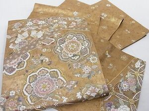 平和屋-こころ店■極上　総刺繍　袋帯　松皮菱正倉院花鳥文　金銀糸　鈴乃屋扱い　正絹　逸品　AAAD3397Aaz