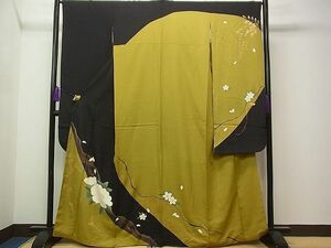  flat peace shop 1# gorgeous long-sleeved kimono Mai flower writing gold paint excellent article CAAC4069vf