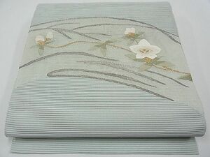 平和屋1■夏物　八寸名古屋帯　絽綴れ　枝花文　金銀糸　逸品　CAAC6794tx