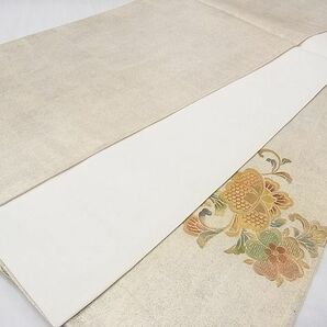 平和屋1■太鼓柄袋帯 スワトウ刺繍 色紙花唐草文 金彩 逸品 CAAC3852fbの画像7