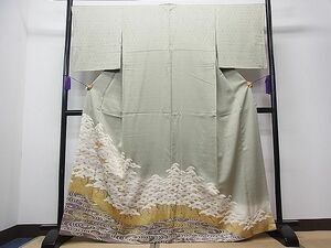 平和屋1■豪華色留袖　駒刺繍　浜松文　暈し染め　金彩　逸品　CAAC2805ua