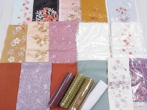 平和屋2■和装小物　半衿まとめて20点　刺繍　無地　芝花文　枝梅　舞花文　枝垂れ花文など　未使用品多数　逸品　DAAB6705zzz