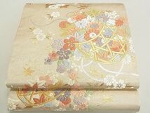 平和屋2◎六通柄袋帯　唐織　花籠文　金銀糸　逸品　DAAA3568rt_画像1