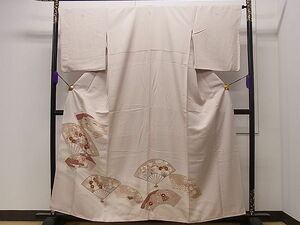 平和屋1■豪華色留袖　扇花鳥文　暈し染め　金彩　逸品　CAAC1432dy